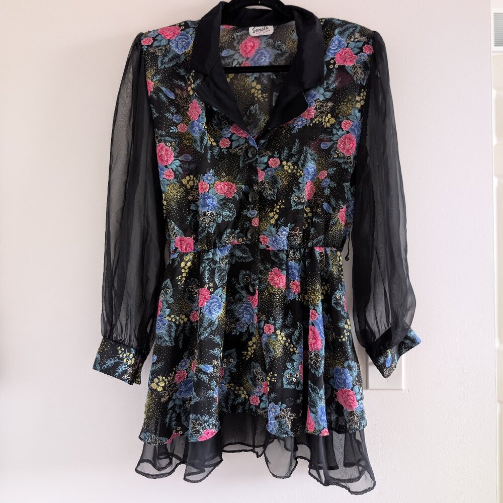 VINTAGE - floral and sheer dress